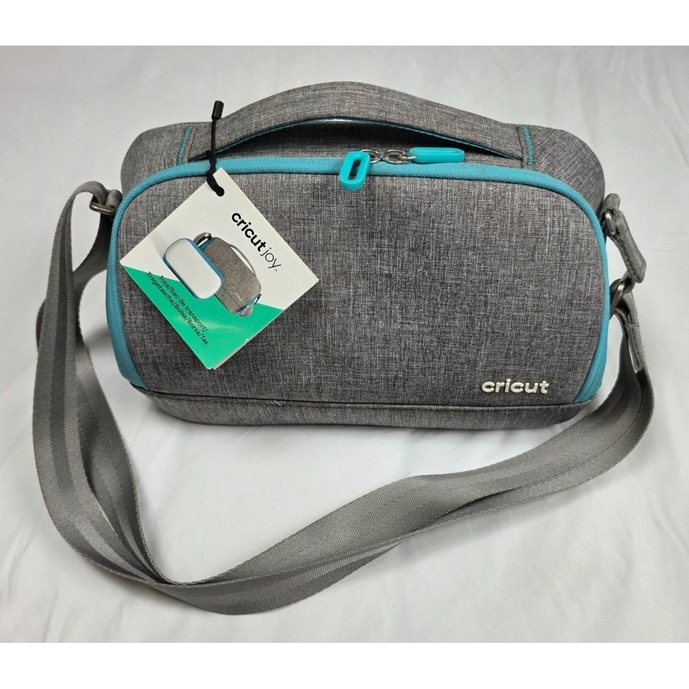 Cricut Joy Carrying Case Gray Aqua Shoulder Bag Machine Storage Travel NWT